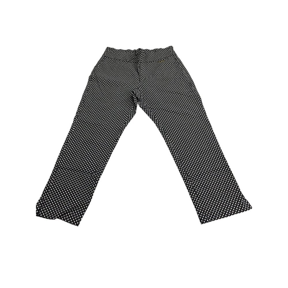 Roz & Ali Womens Petite Black & White Diamond Print Stretch Pants Size 10P
